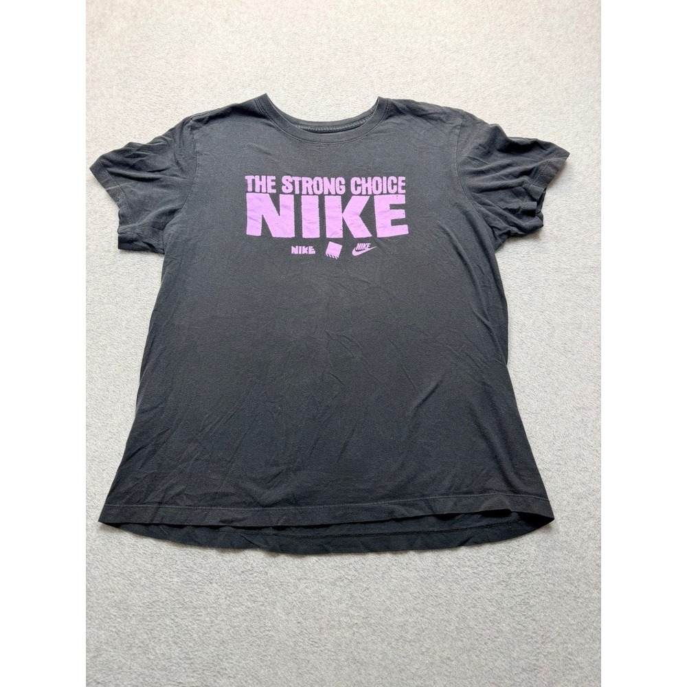Nike The Strong Choice Graphic Tee Black Pink Short Sleeve T-Shirt Large